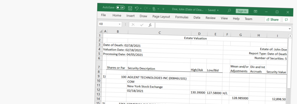 Evp Systems Evaluate Millions Of Stocks And Bonds For Estate And Gift Tax Purposes With Evp Office Estateval And Giftval