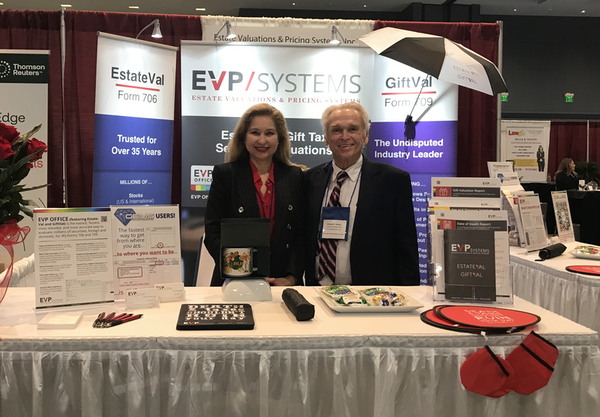 A photo of EVP Systems' booth at Heckerling 2025.